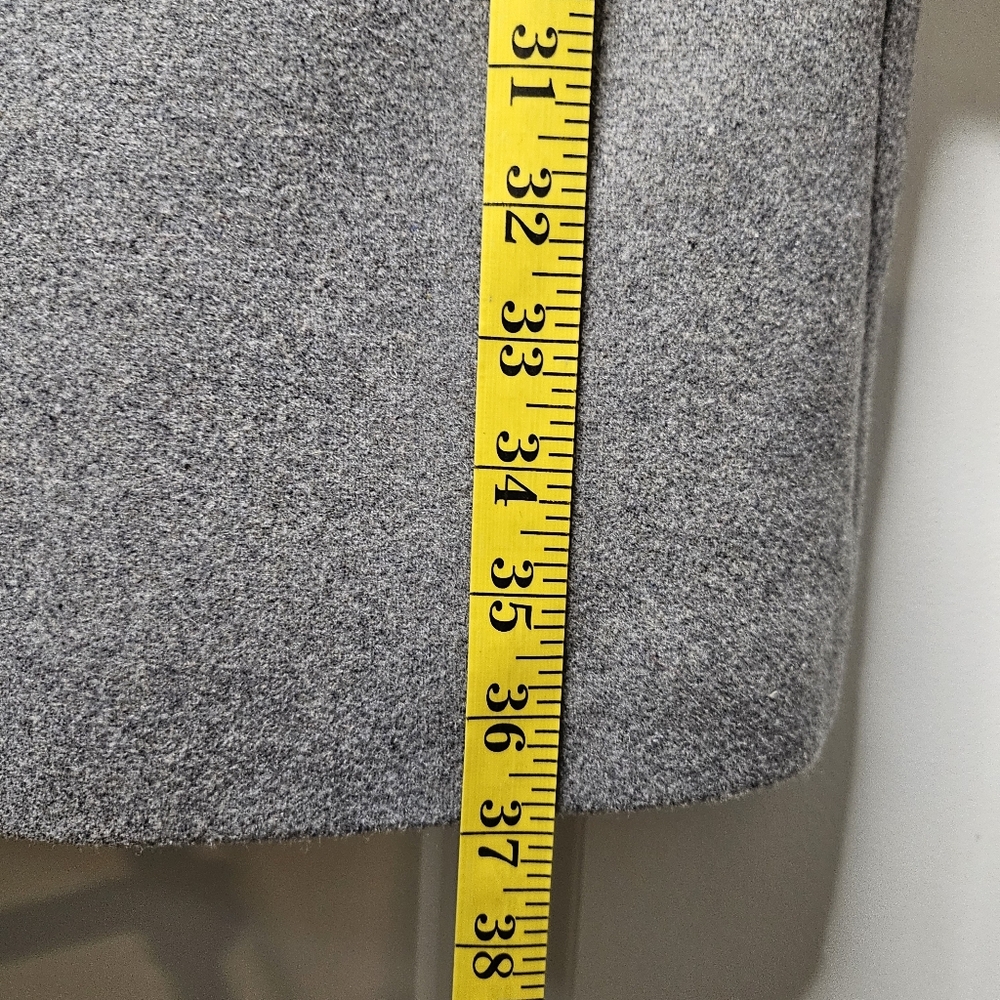 Gray Wool Blend Winter Coat XL Tailored Long Notched Collar Dressy Classic Chic - Picture 15 of 15